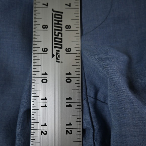 Coppley 38x30 Blue Super 130s Wool Flat Front Slim Straight Dress Mens Pants - Picture 3 of 9